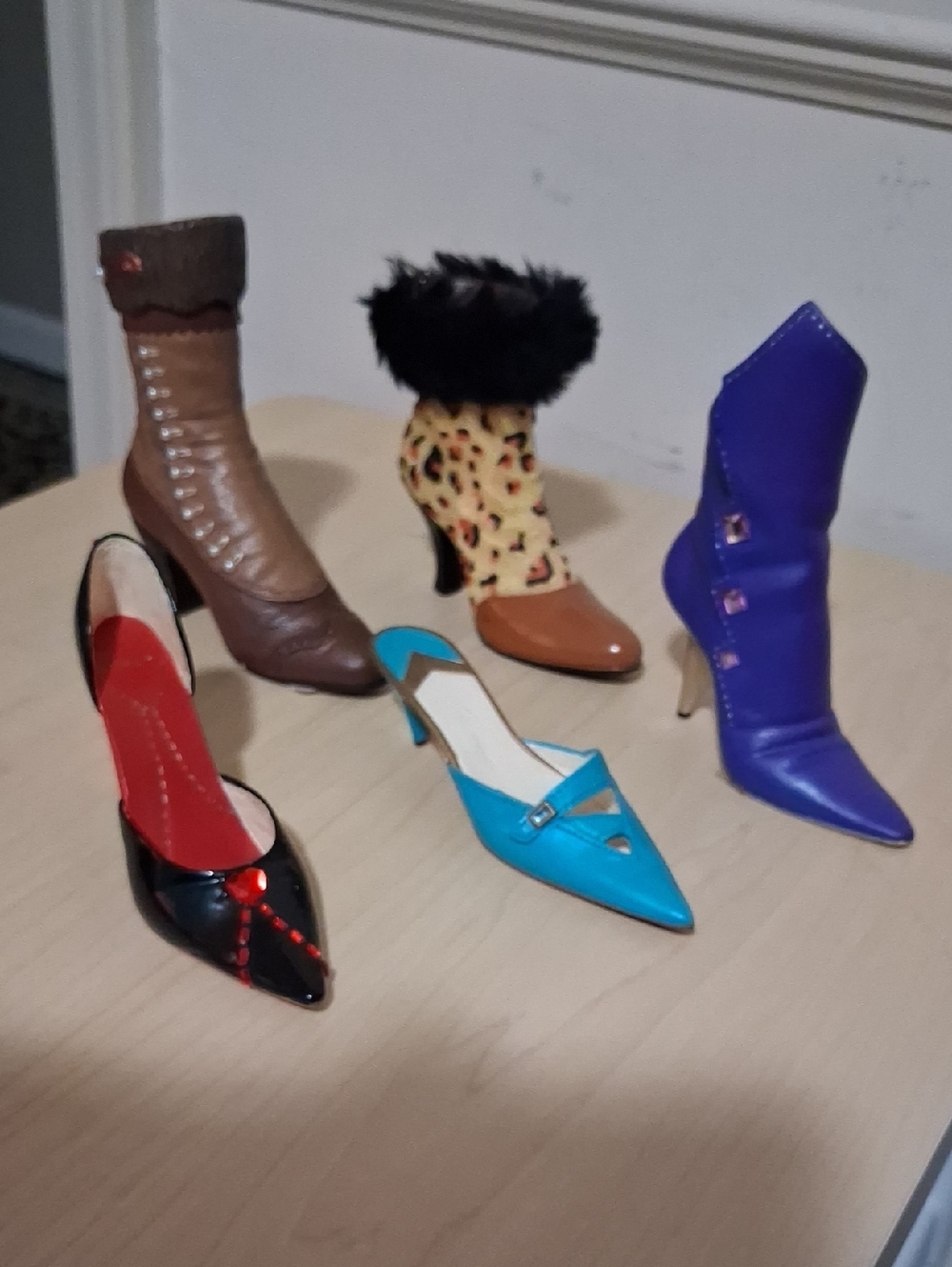Decorative Set Of Miniature Shoe Figurine Collection